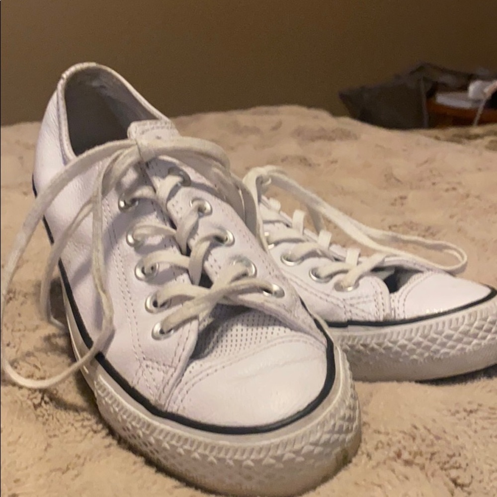 White leather converse all stars